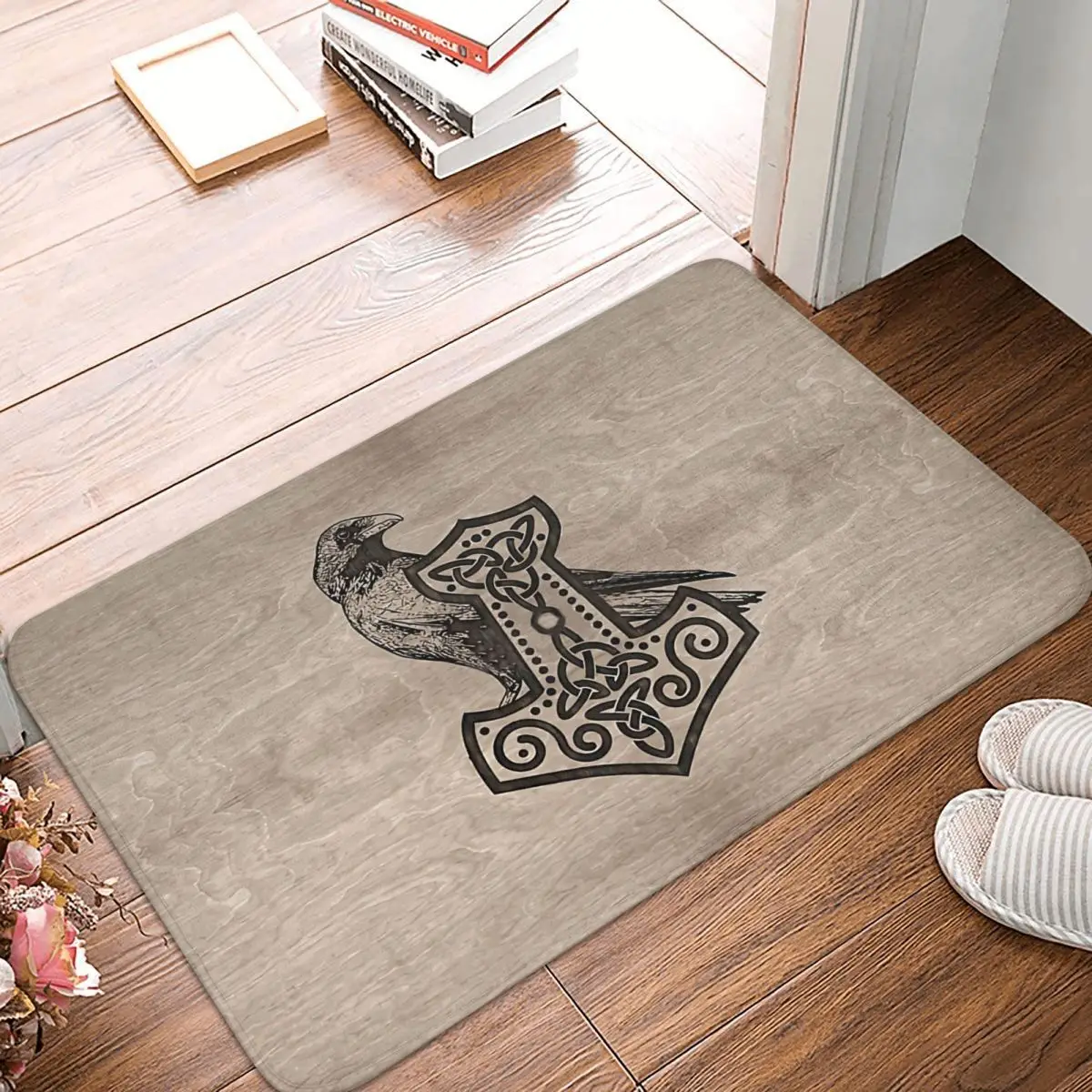 

Mjolnir The Hammer Of Thor Viking Vikings Valhalla Non-slip Rug Doormat Bath Mat Floor Carpet Indoor Decorative