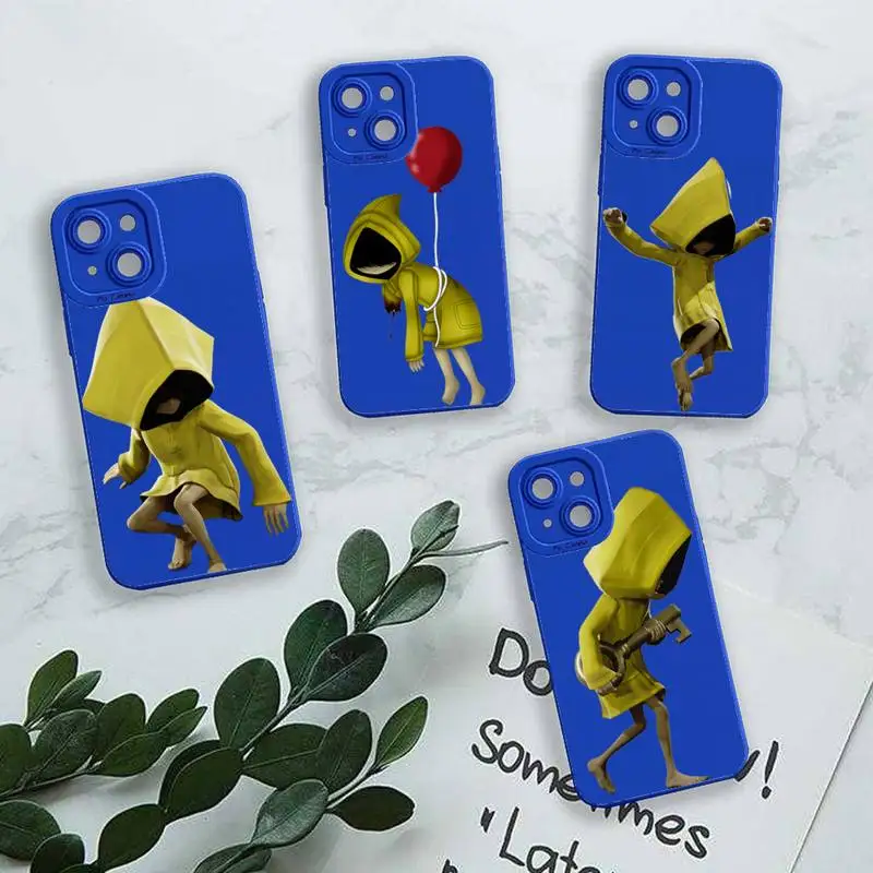 

Very Little Nightmares Phone Case For iPhone 13 12 11 Pro MAX Mini X XS XR 7 8 Plus Liquid Silicone Klein Blue
