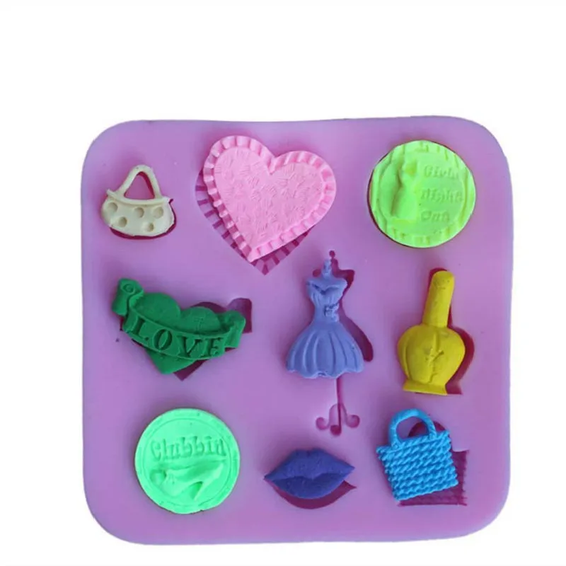 

DIY Cake Mold Love Pouch Shape Fondant Silicone Mold Soft Pottery Handmade Soap Pudding Mold C020