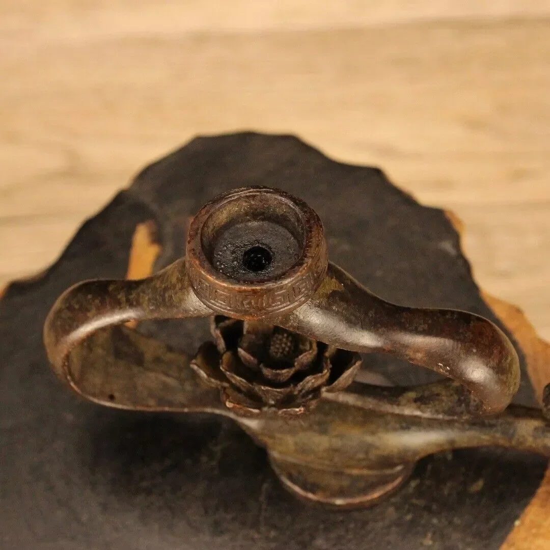 13 см китайская бронзовая курильница кастрюля старая латунная