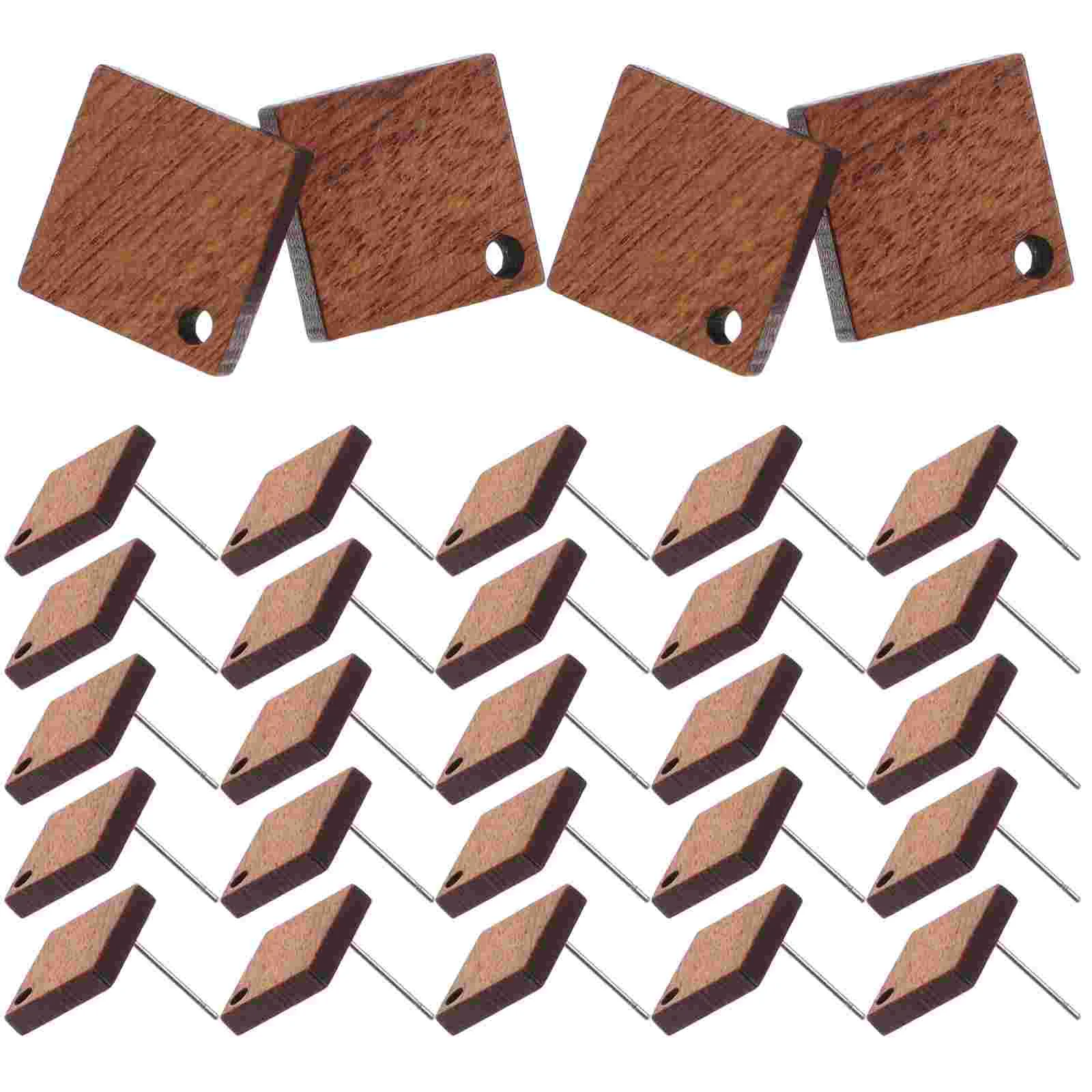 

30 Pcs Ladies Jewelry Earring Stud Post Wood Findings Posts Column DIY Accessories Studs Fashion Miss