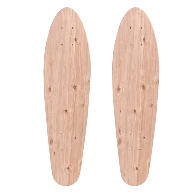 

2X Maple Mini Cruiser Fish Skateboard Deck Professional Fish Board Four Wheels Single Rocker 7-Layer 27Inch