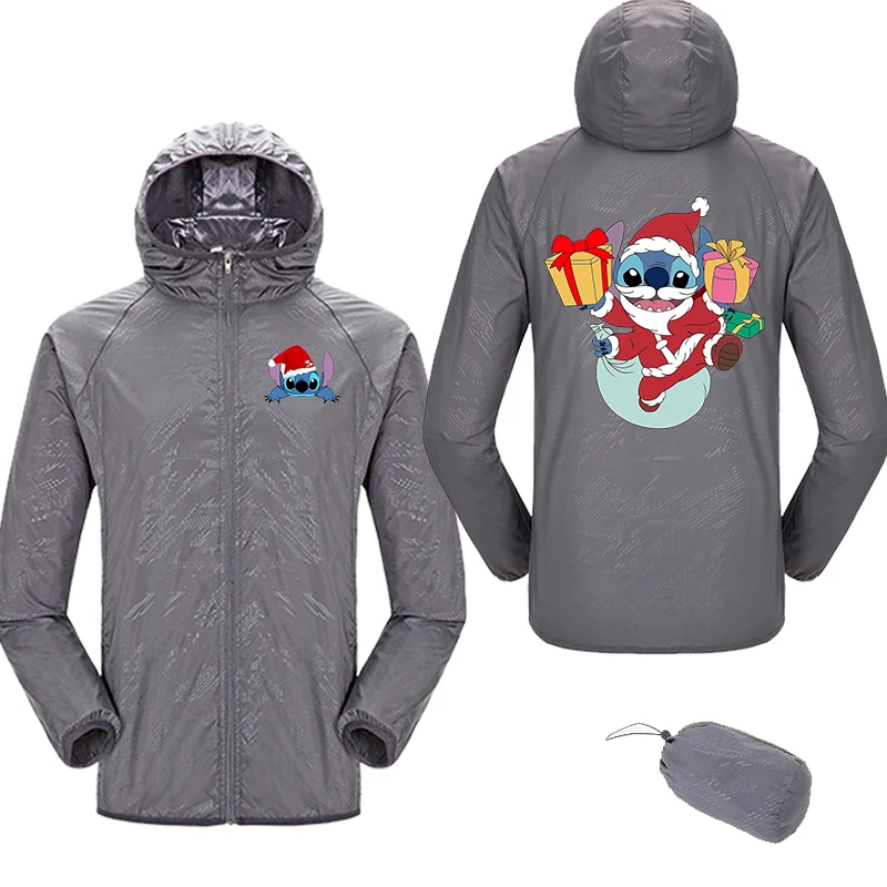 

Disney Lilo Stitch Men's printed waterproof sportswear jacket sun protection hoodie breathable and autumn leisure