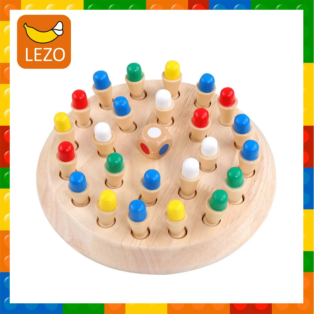 

26pcs Wooden Memory Match Stick Chess Fun Color Game Board Puzzles Montessori Educational Toys Learning Toys for Children
