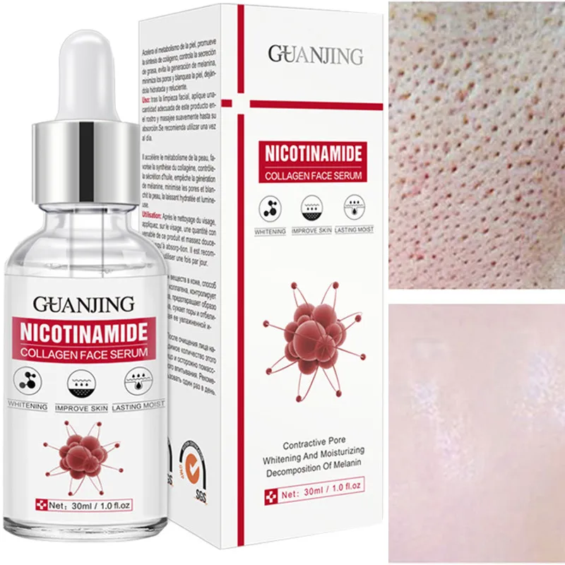 

Nicotinamide Acid Shrink Pore Face Serum Oil Control Moisturizing Whitening Lift Tighten Brighten Repair Skin Care Essence 30ml