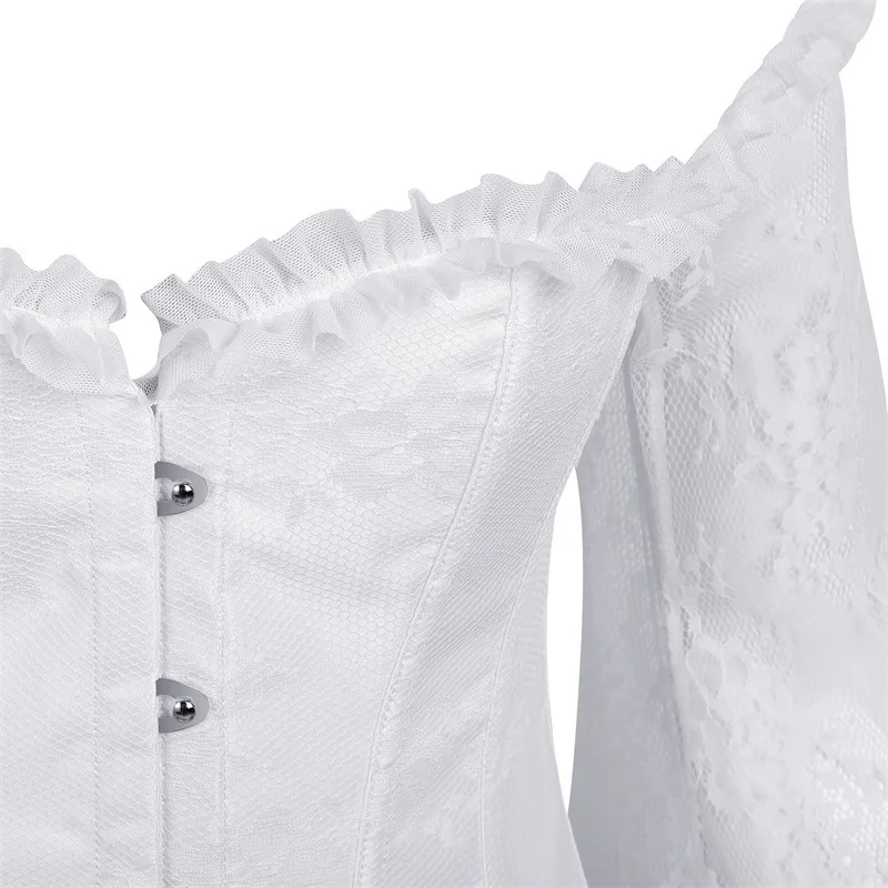Costumes Fajas Corset Billen Lifter Dress Ball Classical Eyelashes Lace Long-sleeved Court Dress Sculpting Bodice Retro