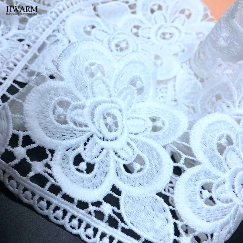 

10yard White Polyester Silk Embroidery Water-Soluble Lace Fabric Sewing Trim Diy Non Elastic Skirt Bar Code Home Clothing Access