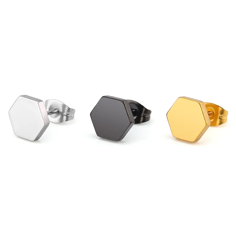 

Simple and Exquisite Hexagonal Geometric Earrings Titanium Steel Stainless Steel Anti Allergy Earrings Are Hot Selling Products