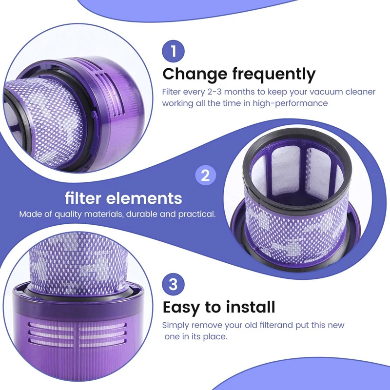 3 Упаковки Сменные фильтры для Dyson V11 Комплект вакуумных фильтров Filter Part