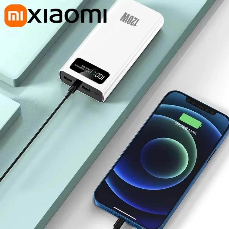 Фото Xiaomi 200000 мАч светодиодный цифровой дисплей Power Bank высокой емкости 120 Вт сверхбыстрая зарядка портативный внешний аккумулятор для IPhone новый №4