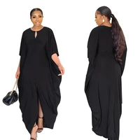 black muslim dresses womens fashion ankara robes spring 2022 new loose irregular party doll sleeves long maxi dresses vestidos