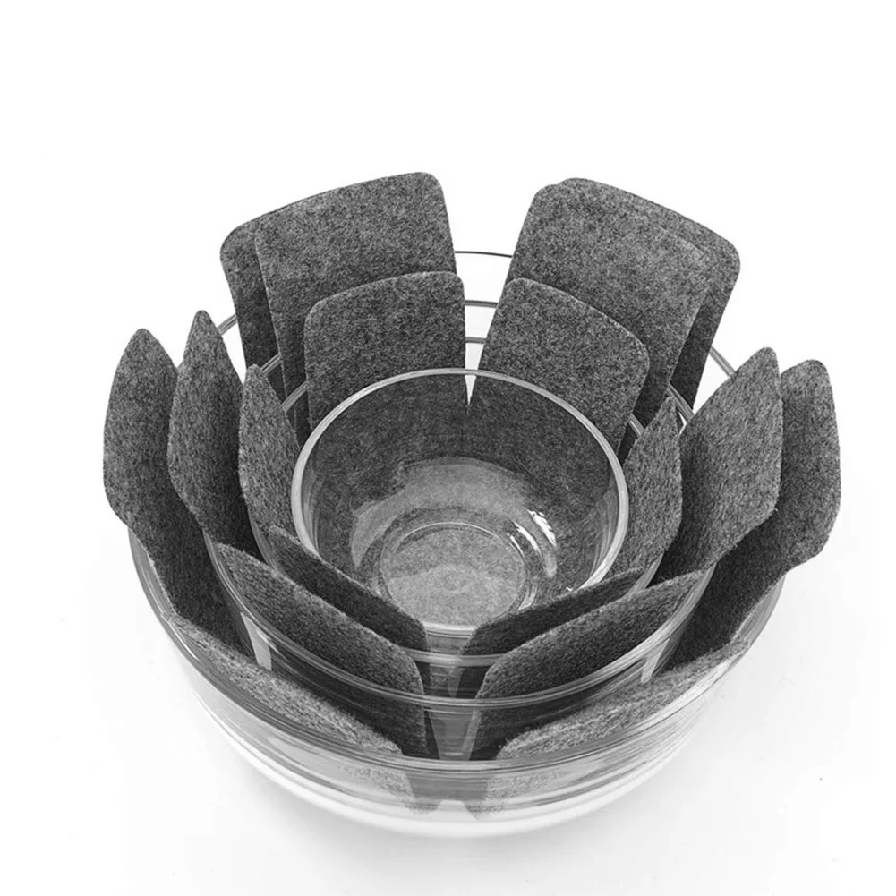 

12pcs/set Kitchen Accessories Pan Protector Divider Pad Pot Holder Non Woven Fabric Home Hotel For Stacking Placemat Reusable