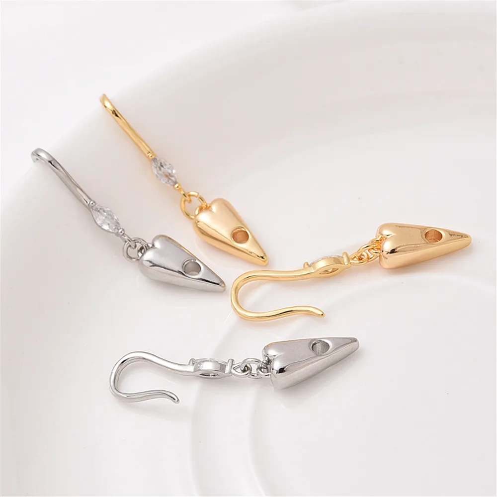 

18K gold-encrusted zircon pearl necklace ending hook buckle handmade DIY bracelet white gold link buckle