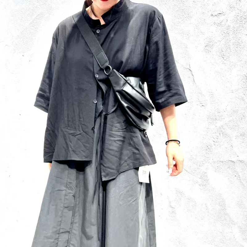 Нагрудная сумка из натуральной кожи высокого качества Корейская шикарная