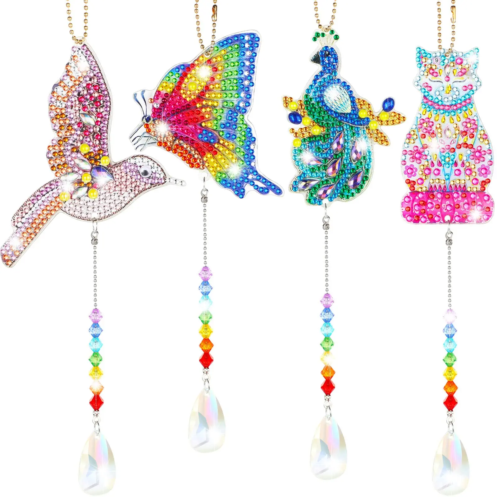 

Diamond Painting Wind Chime Butterfly Peacock Pendant Wind Chime Window Home Decoration DIY Handmade Art Gift