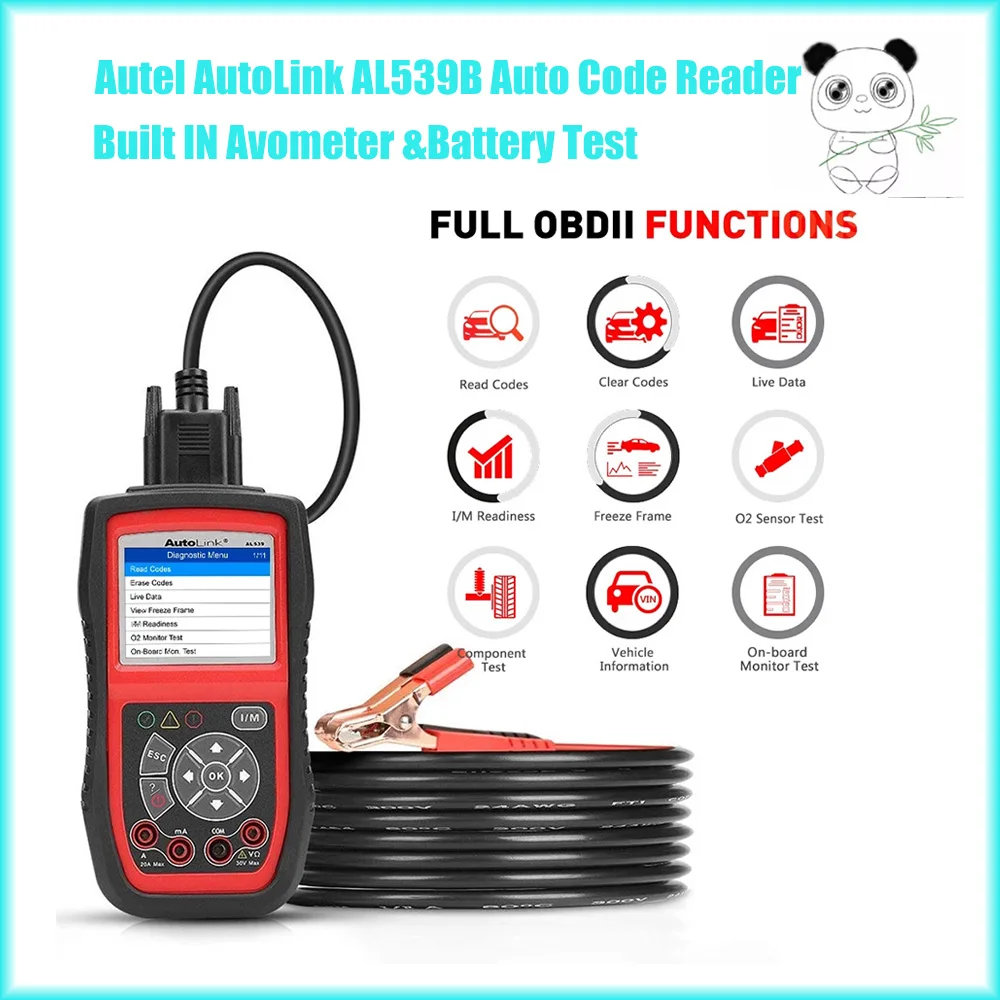 

Autel Autolink AL539B OBD2 Scanner 12V Batter Tester Automotive Analyzer DC AC Avometer 3 in 1 Code Reader PK al539 Free Update