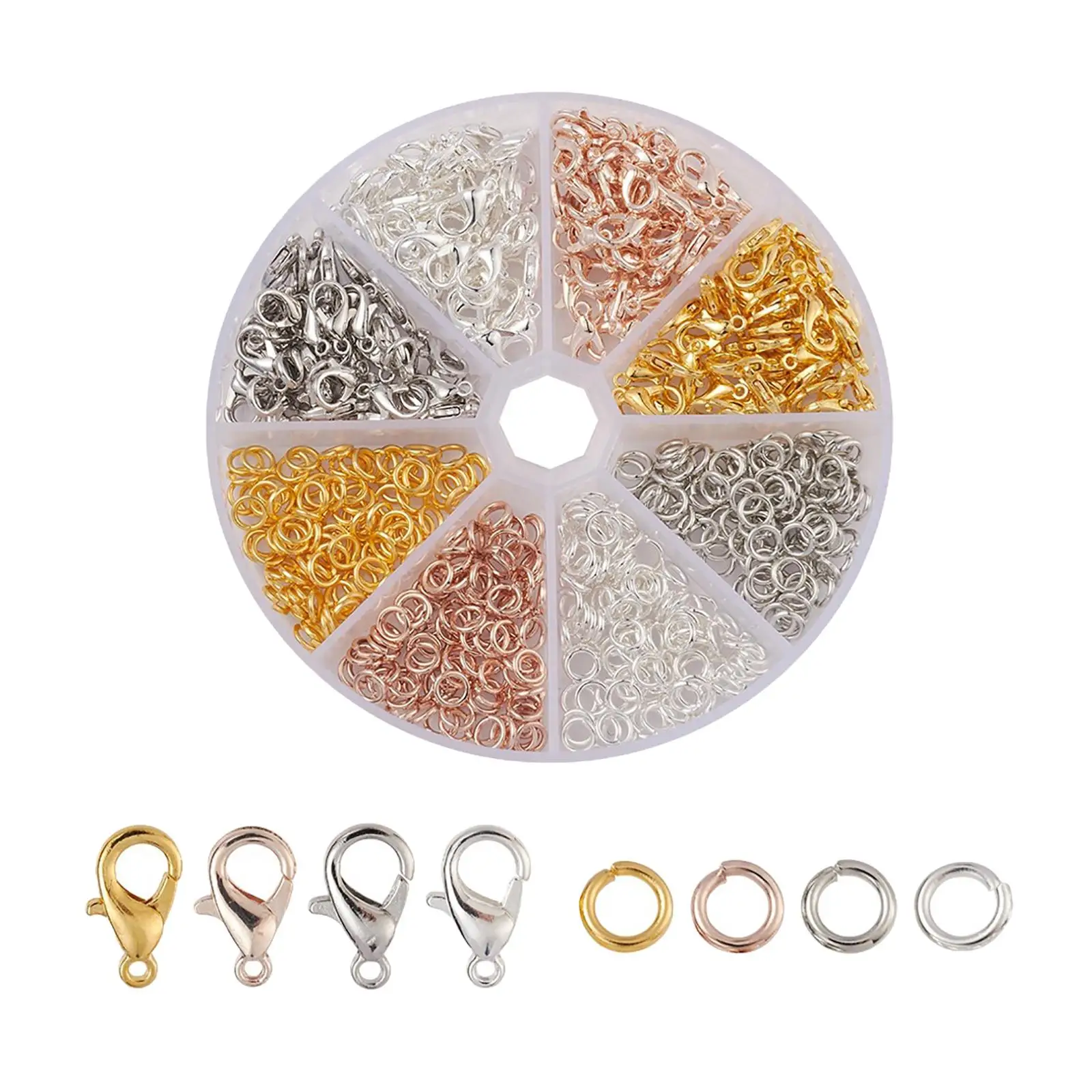 

480 комплектов 12 мм застежки-карабины соединительные кольца для браслета ожерелья крючки застежка цепочки брелок концевой разъем Сделай Сам...