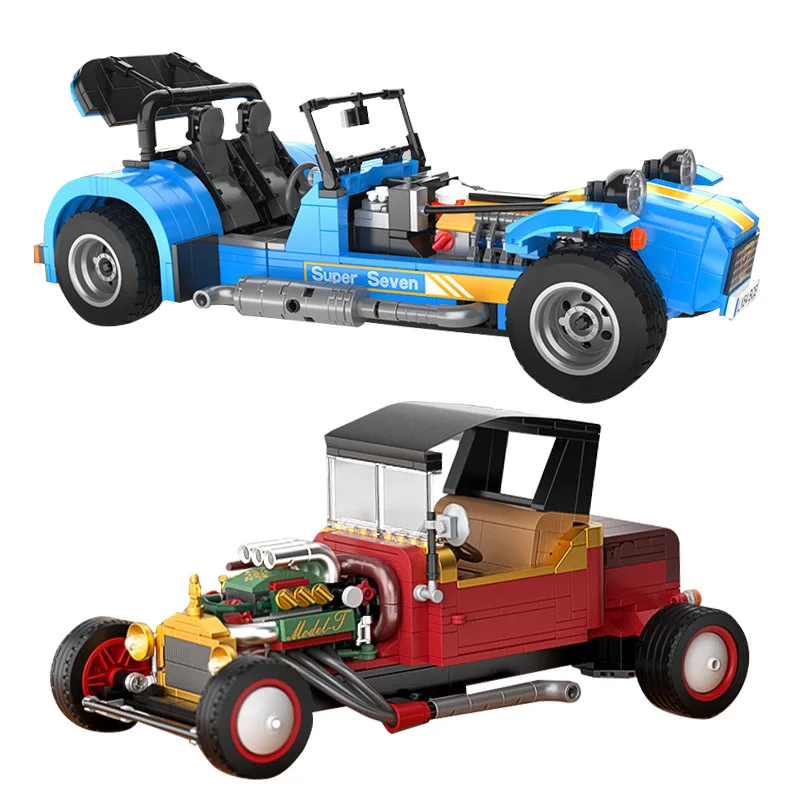 

Techinical Classic Vintage Car Supercar Model Building Blocks City Retro Racing Sport Vehicle Bricks MOC Collection Toy Kid Gift