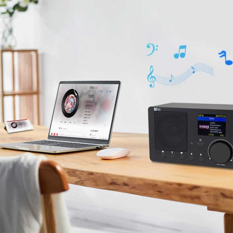 Wi-Fi Интернет-радио WR210N портативное цифровое радио с перезаряжаемой батареей