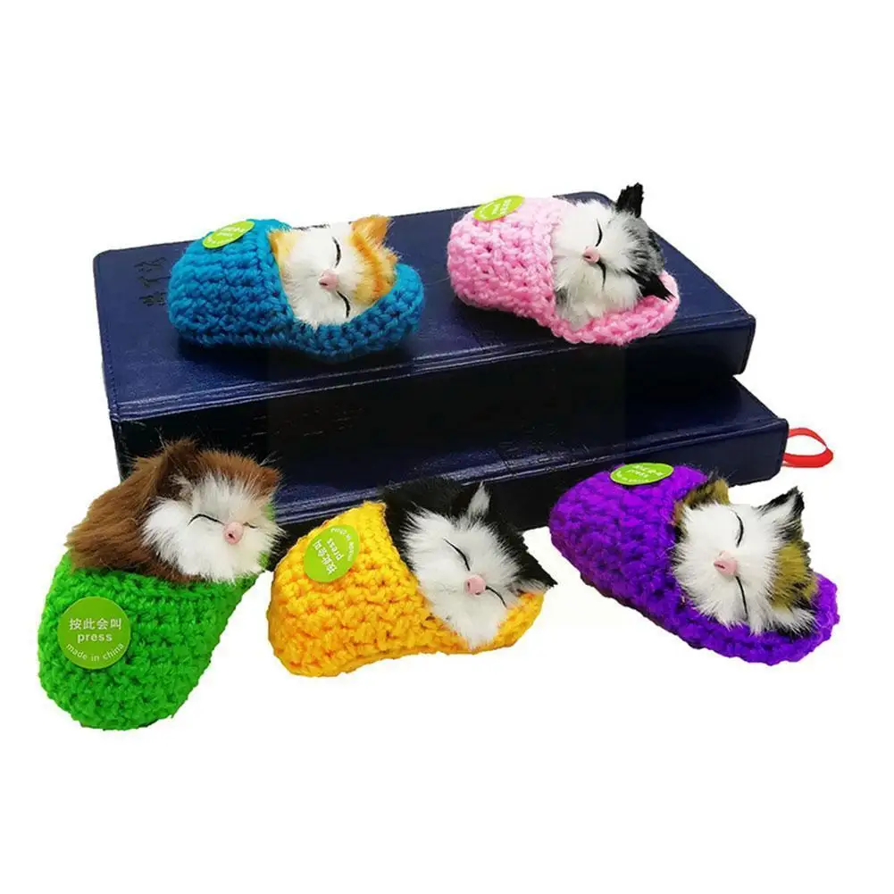 

Cute Sleeping S Simulation Sounding Shoe Kittens Wool Knitting Toys For Kids Simulation Sound Shoe Toy Random V1z1