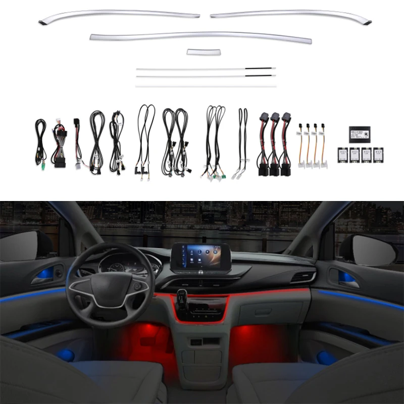 

High quality 64 colors ambient light fit for Buick GL8 652T 2021 modified car interior original factory easy installation