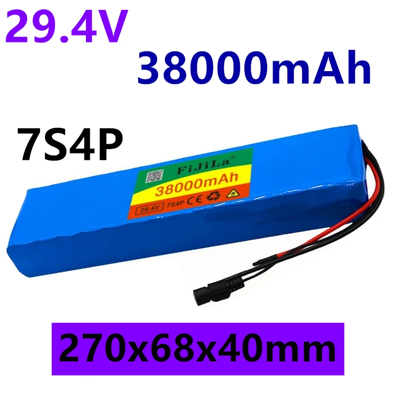 

2022 год, neue 7s4p, 24 В, 38000 мАч, электрический ролик для электровелосипеда, литий-ионный аккумулятор 29,4 в, 18650