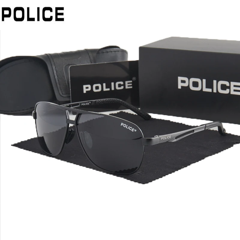 

POLICE High Quality 2022 Pilot Polarized Sunglasses Men Brand Mens Sun Glasses Driving UV400 Vintage Sunglass Oculos With Box