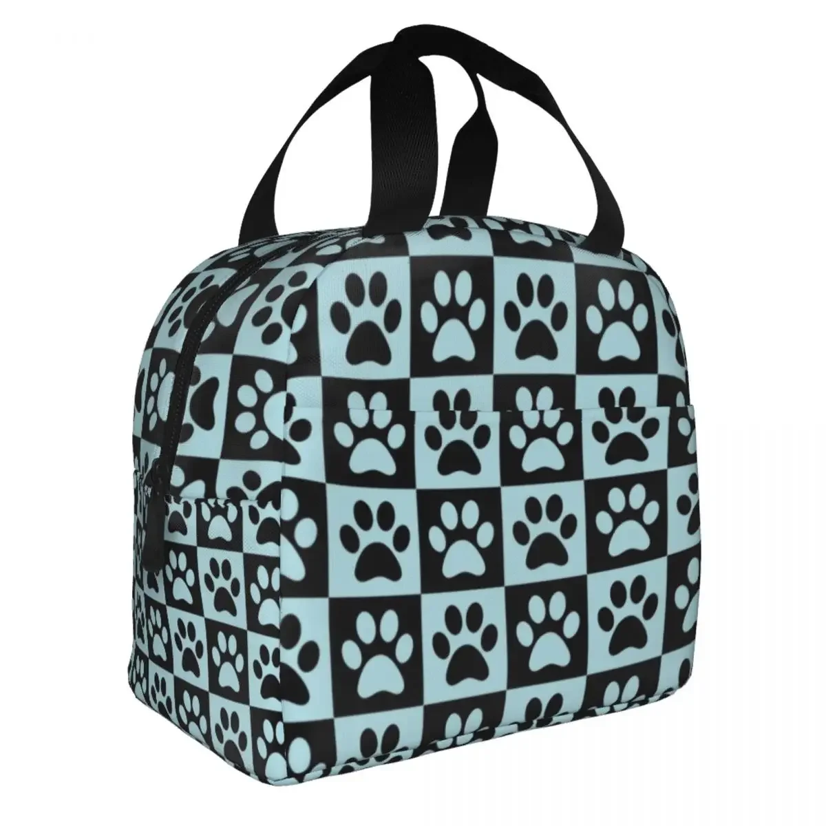 

Изолированная сумка для ланча с принтом собачьих лап в клетку для работы и школы, герметичная Термосумка-холодильник для женщин, детские сумки-тоуты для еды