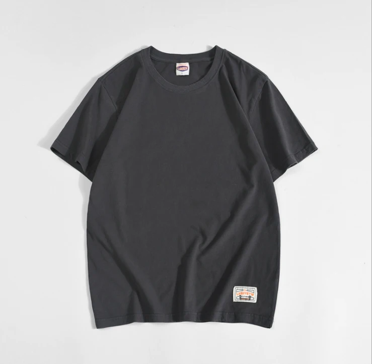 

summer a set Solid color cotton sports short sleeve round neck advertising custom logo cultural shirt sportswear