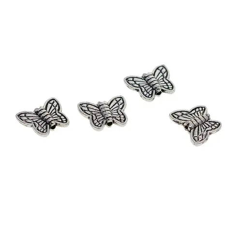 100 металлических сплавов, бусины-проставки в форме бабочки, поделки для изготовления ювелирных изделий