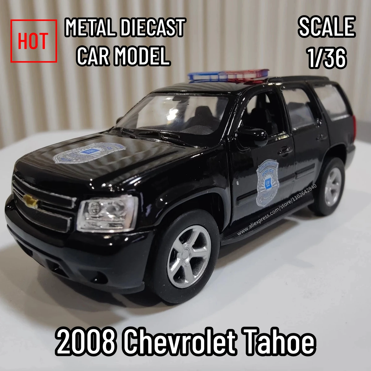 

Scale 1/36 Replica 2008 Chevrolet Tahoe Car Model Scale Diecast Vehicle Collection Home Interior Decor Xmas Gift Kid Boy Toy