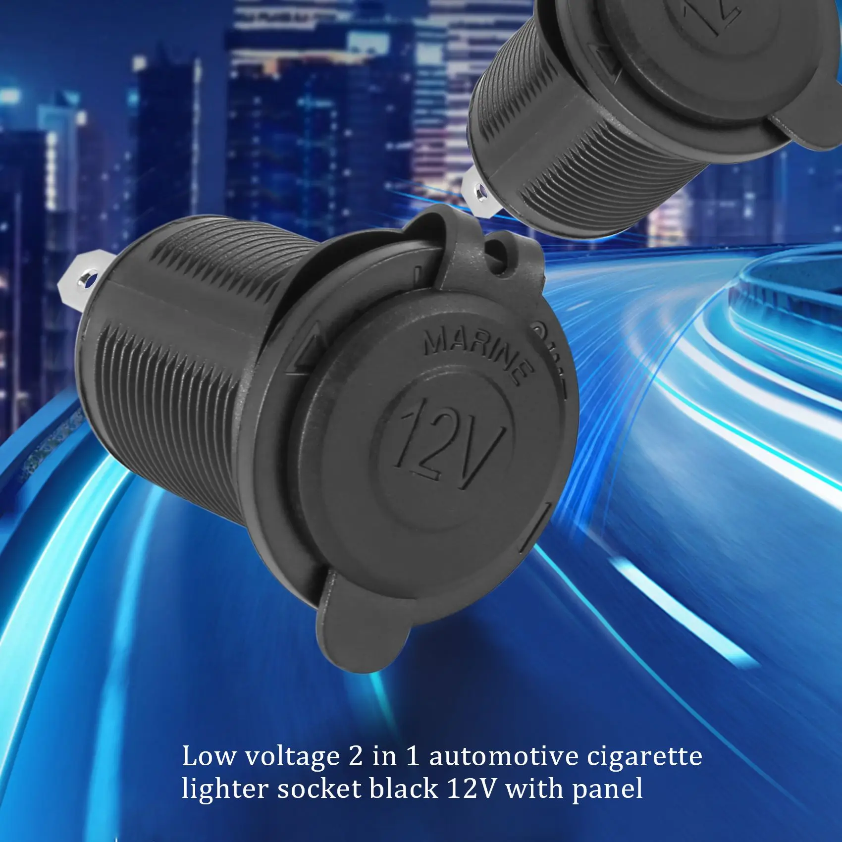 

2 x Power outlet 12V cigarette lighter plug recessed for Car Moto Boat