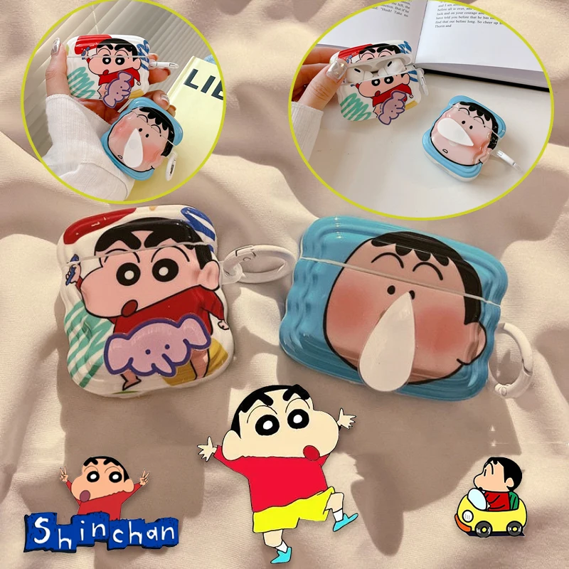 

Crayon Shin-chan Headset Cover Case for Apple AirPods Air Pods 1 Pro 2 3 Wireless Bluetooth Earphone Protective Case Soft Shell
