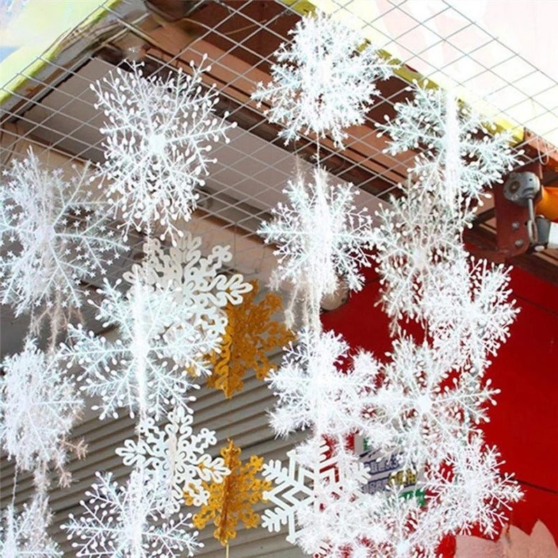

Christmas Snowflake Ornament Christmas Decoration for Home White Plastic Christmas Snowflake Tree