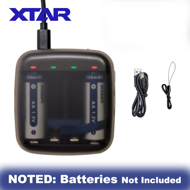 

XTAR 1.5V Battery Charger BC4 Charge Rechargeable Li-ion Battery 1.2V Ni-MH AA AAA Batteries Type-C USB Charger with LED Light