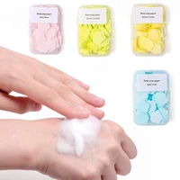1box mini flower shape soap paper travel soap paper washing hand bath clean scented slice sheets soap bathroom supplies
