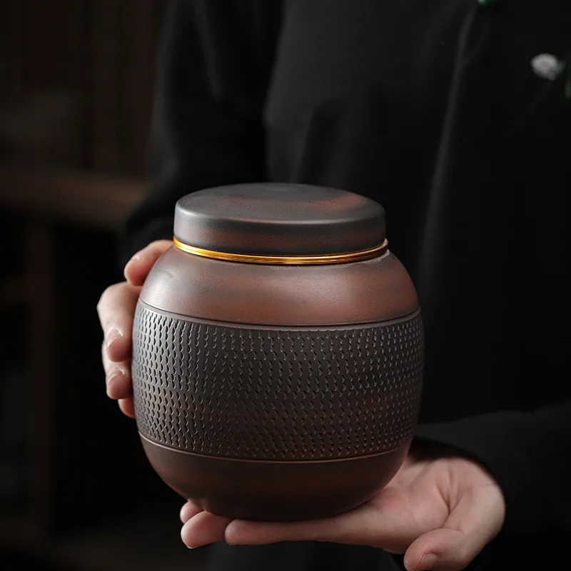 

Пурпурная керамика чайная банка ручная работа Скакалка нож маленький фарфоровый герметичный контейнер для хранения чая Чайная коробка 800 мл