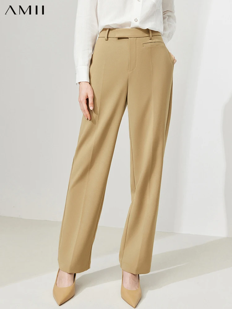 

Amii Minimalism Pants For Women High Waist Wide Leg Pant Office Lady Elegant Loose Trousers Winter Straight Casual Pant 12140896