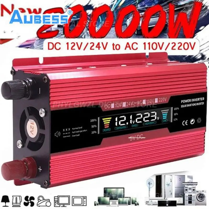 

20000w Dc12v To Ac 220v Sine Wave Voltage Converter Adapter Universal Power Inverter Portable Car Inverter Solar Inverter
