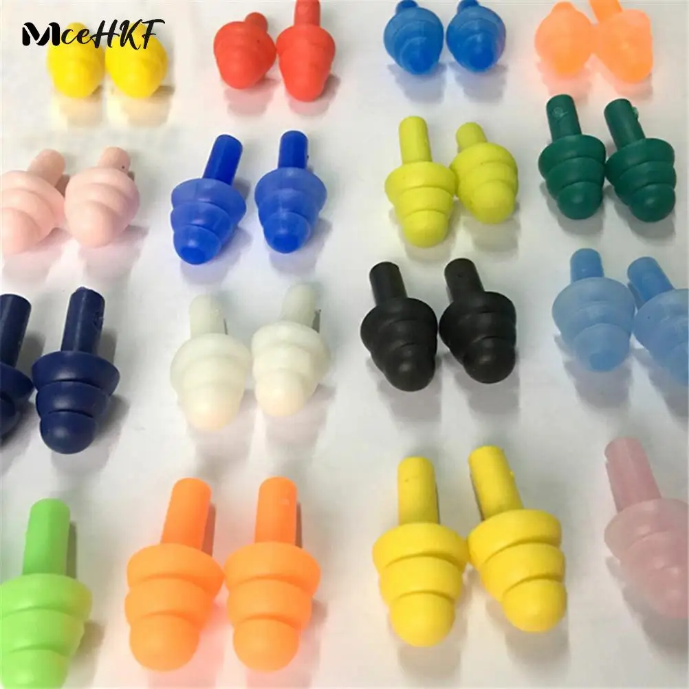 

20PCS/10Pairs Waterproof Swimming Silicone Swim Earplugs Soft Anti-Noise Ear Plug Good Sleep Soft Ear Plugs Random