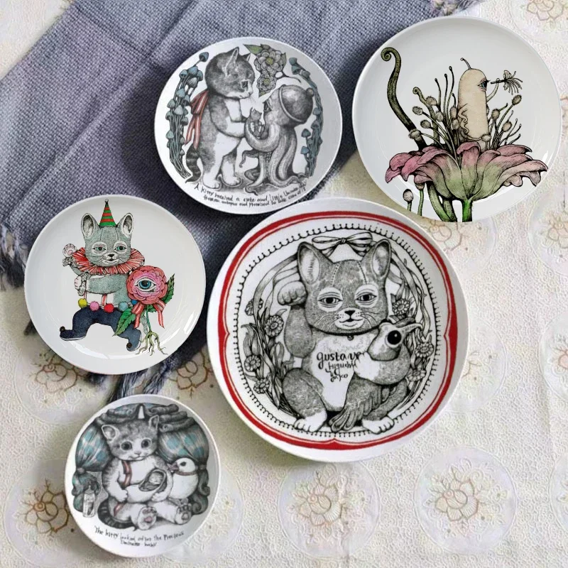 Декоративная тарелка в виде японского кота милые декоративные подвесные лотки