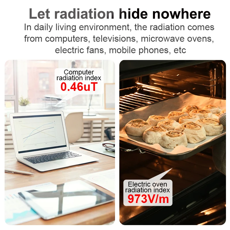 Детектор электромагнитного излучения с цветным экраном измеритель ЭДС для