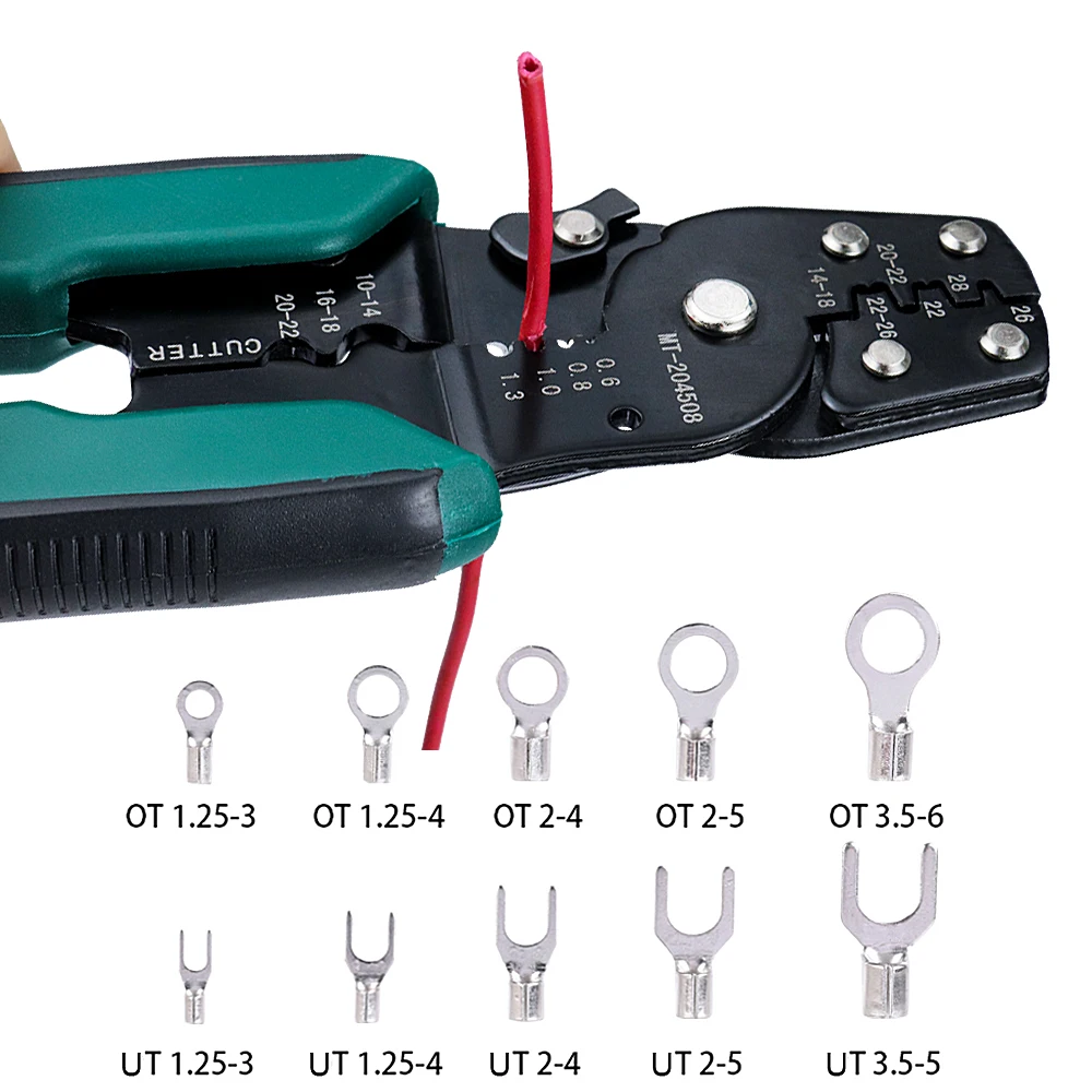 

JUNEFOR Pliers Multifunctional Universal Crimping Pliers Electrical Connectors Wire Terminals U Shaped O Shaped 0.5-4MM Tool Set