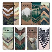 forest geometry wood nature case cover for google pixel 6 6pro 5a 4a 3 4 xl 5 pro 4g 5g 4xl armor protection bag fashion style