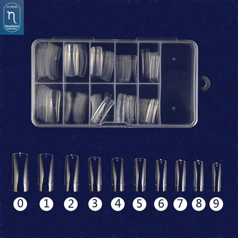 

100pcs/Box 500pcs/bag Half Cover French Tips False Nails Tips10 Size Clear Long Fake Nails overhead nails press on nails