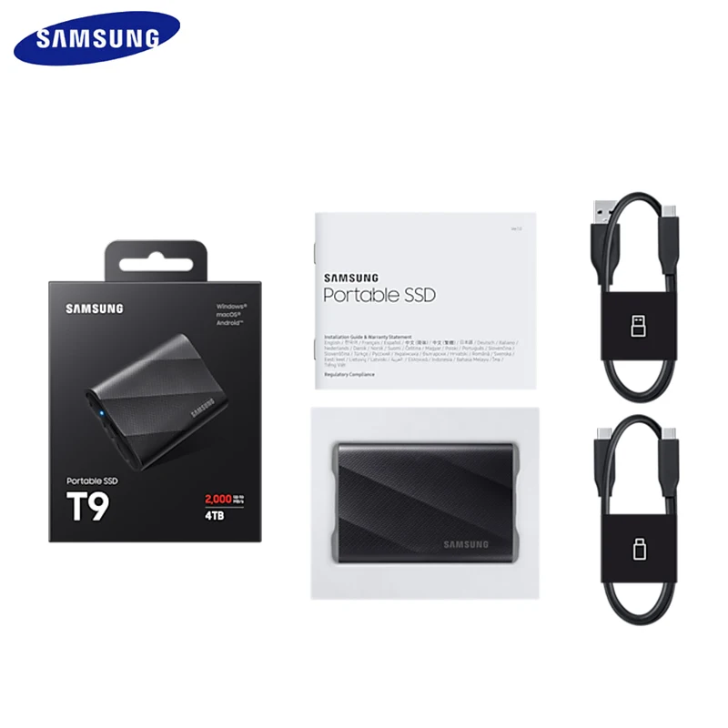 Внешний твердотельный накопитель SAMSUNG T9 USB 3. 0 Gen2X2 Type-C 1 ТБ
