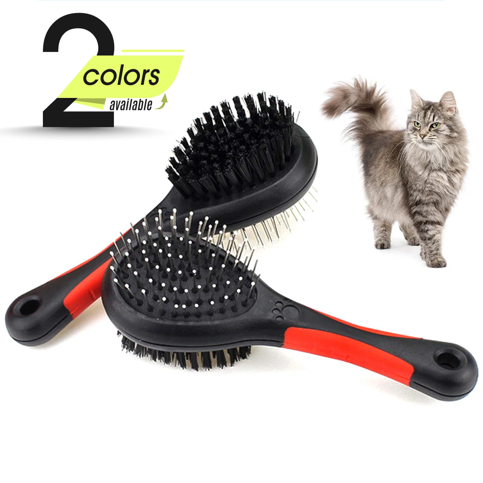 

1PC Double Faced Pet Dog Comb Long Hair Brush Plastic Handle Puppy Cat Massage Bath Brush Multifunction Pet Grooming Tool