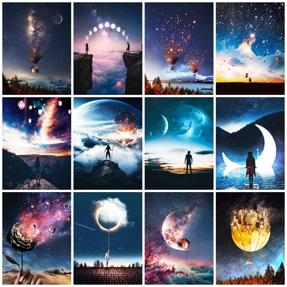 

5D Diamond Painting Landscape Diamond Embroidery Night Mosaic Rhinestones Picture Decoration For Home