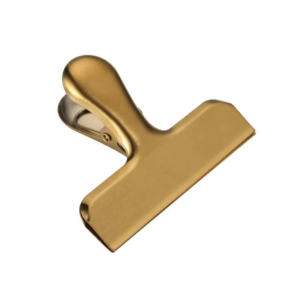 

1PC Portable Large Golden Stainless Steel Air Tight Bag Clip Perfect For Kitchen Access&Office Clips For Food Chip Bag Clips