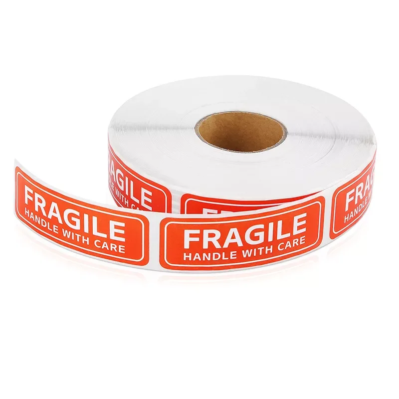 

Fragile Label Warning Tape Paper Copper Plate Non-drying Glue Self-adhesive Label Stickers Safety Warning Simple Stickers